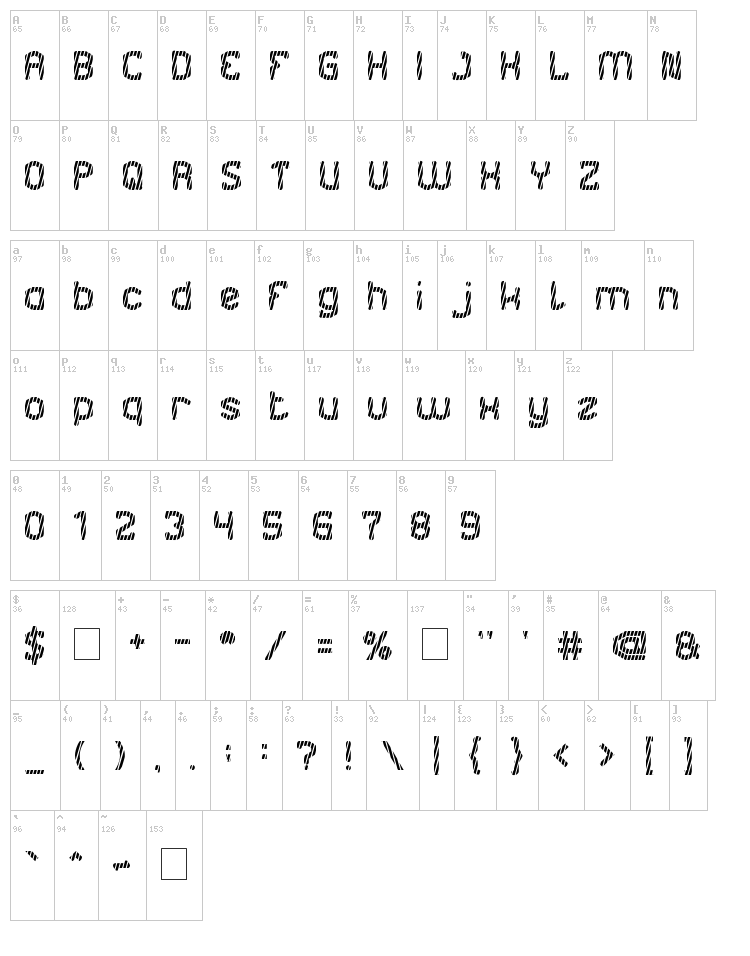 Underground 2 font map